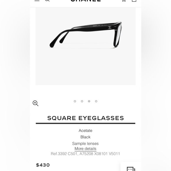 Chanel square frames 0ch3392 size 51mm NWT - Picture 2 of 13